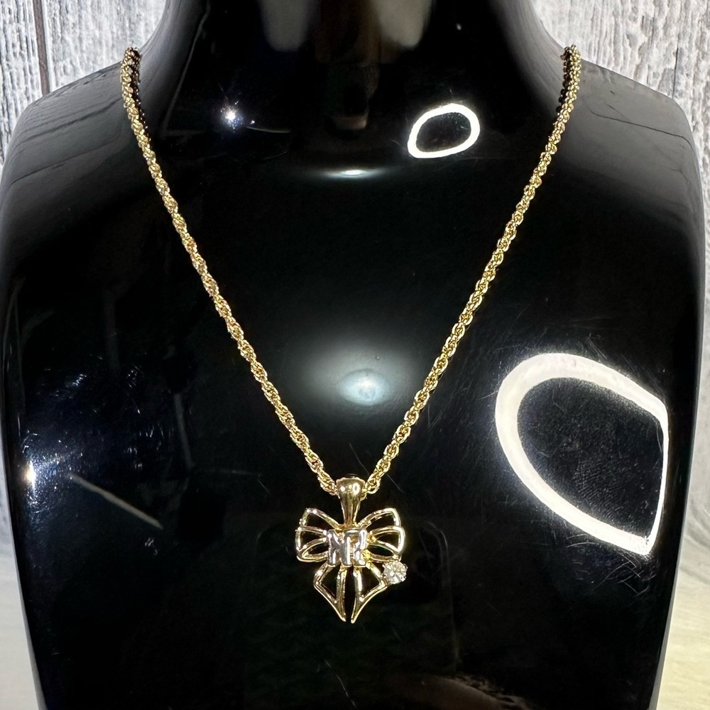 NINA RICCI ribbon necklace with swarovski #2
